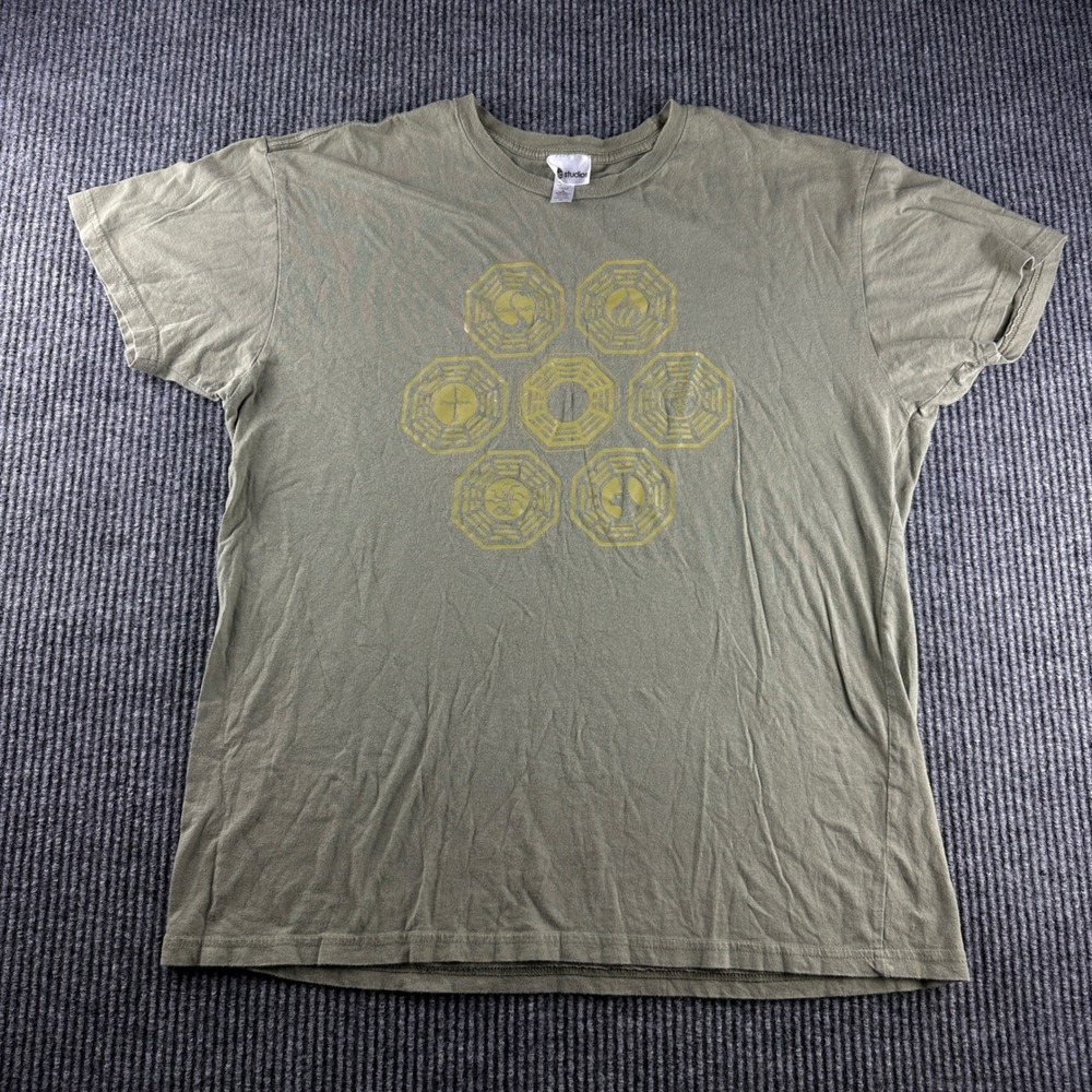 ABC Studios Lost TV Show Dharma Initiative Graphic T-Shirt Olive Green XL